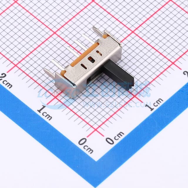 单排四脚 三档 立插拨动开关 柄高6MM实物图
