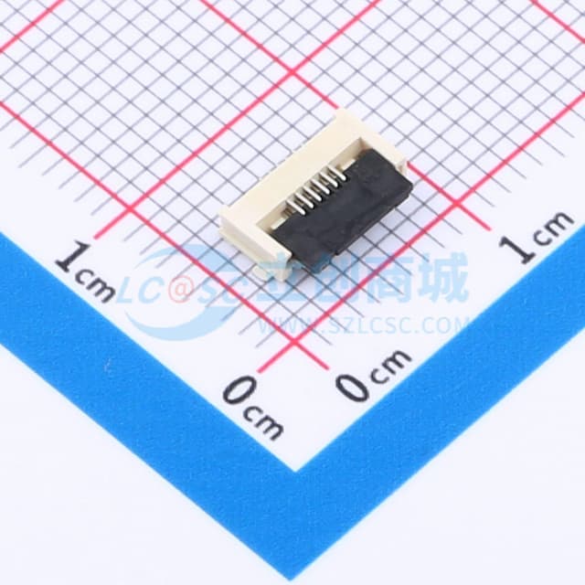 间距:0.5mm P数:6P 翻盖式 下接实物图