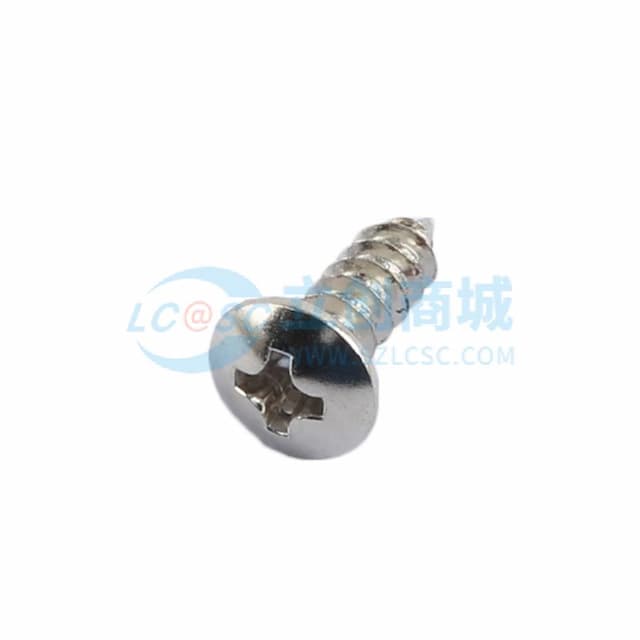 顺天五金，大扁头螺丝伞头十字自攻尖咀螺栓螺钉，TA4X12，头部直径D=8.8mm，镀镍实物图