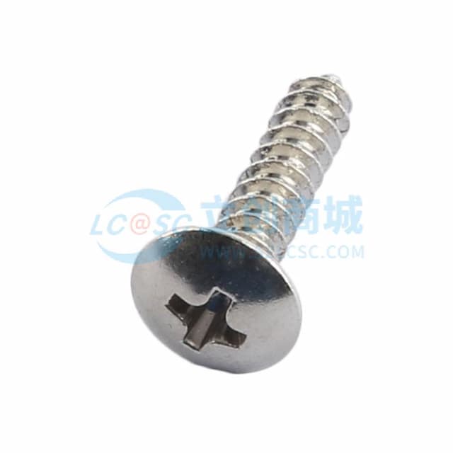 顺天五金，大扁头螺丝伞头十字自攻尖咀螺栓螺钉，TA4X18，头部直径D=8.8mm，镀镍实物图