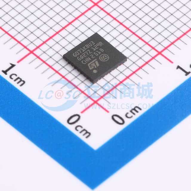 主流Arm Cortex-M0+ MCU，具有128 KB Flash存储器、36 KB RAM、64 MHz CPU、4x USART、定时器、ADC、DAC和通信接口，1.7-3.6V实物图