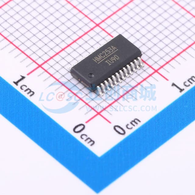 24引脚QSOP封装的非反射式SP8T射频开关，DC至2.5GHz实物图