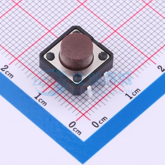 12*12*7mm 插件 轻触开关实物图