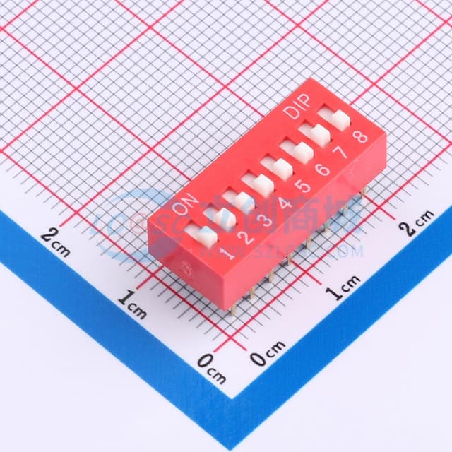2.54-8P插件平拨红有LOGO 管装实物图