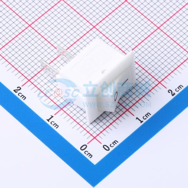 10.5*15mm 两脚两档跷板开关 白色实物图