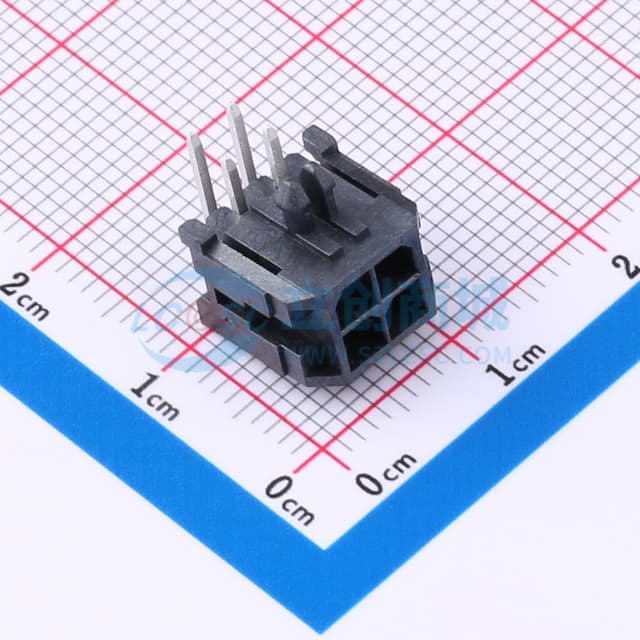 2x2P 间距:3mm 弯插 系列:Micro-Fit(MX 3.0)实物图