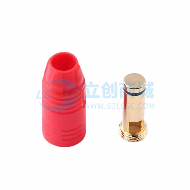2件套 AMASS(艾迈斯)防打火花插头 红色(带电阻)公头 AS150-M 2件套实物图