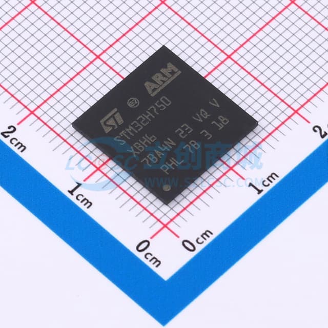 带DSP和DP-FPU的高性能ARM Cortex-M7 MCU，具有128 KB Flash、1 MB RAM、480 MHz CPU、一级缓存、外部存储器接口、JPEG编解码器、硬件加密和大量外设实物图