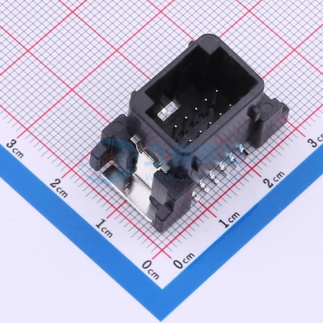 白色 汽车连接器2.2mm间距立贴针座,PBT料, 12P实物图