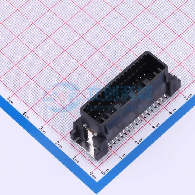 白色 汽车连接器2.2mm间距(MG645055-5)立贴针座,PBT料, 32P实物图