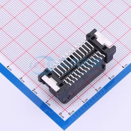 白色 汽车连接器2.2mm间距(1717394-2)立贴针座,PBT料, 24P缩略图