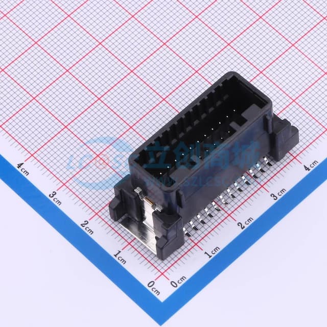 白色 汽车连接器2.2mm间距(1717394-2)立贴针座,PBT料, 24P实物图
