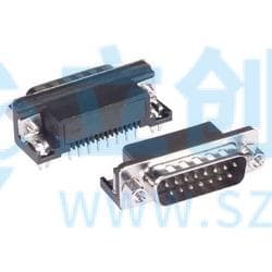 L-com（诺通）直角D-Sub PCB连接器,DB15公头,10件/托盘实物图