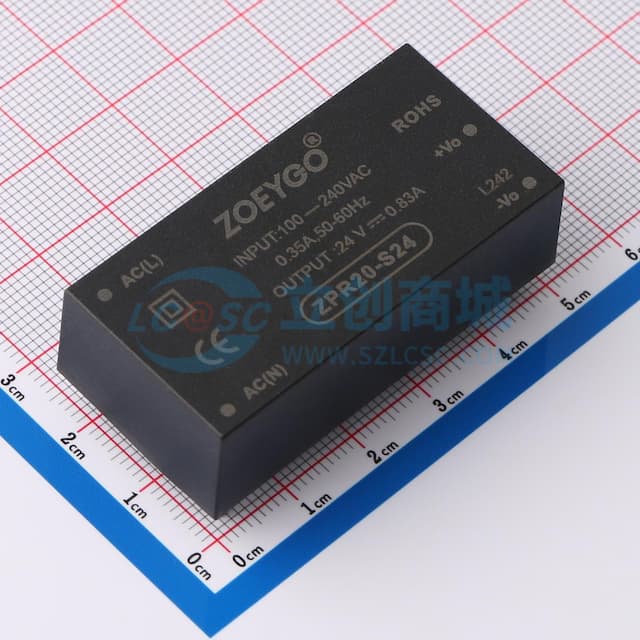 20W AC-DC模块电源，宽电压输入，高隔离耐压实物图