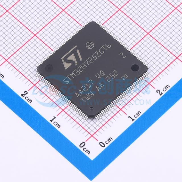 高性能和带 DP-FPU 的 DSP、1 MByte 闪存的 Arm Cortex-M7 微控制器、564 KBytes RAM、550 MHz CPU、L1 缓存、外部内存接口、SMPS、部分外设子集实物图