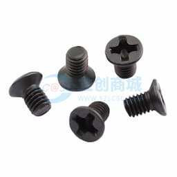 【焊接辅料】顺天五金，沉头十字螺钉机牙螺丝平面螺栓，KM3*5，头部直径D=5.0mm，黑色缩略图
