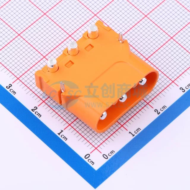AMASS(艾迈斯)采用汽车级冠簧结构 智能机器人连接器 耐高温 低压直流大电流连接器 内接插头 PCB 3PIN板卧式 公头LCC30PW-M实物图