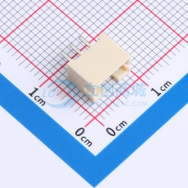 【插件】米色 1x3P 间距:2mm 直插 系列:PH实物图