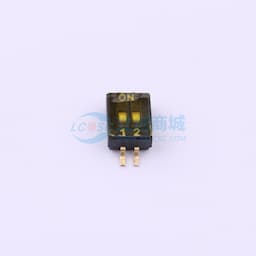 间距1.27mm 平拨,凹槽式 2位拨码开关缩略图