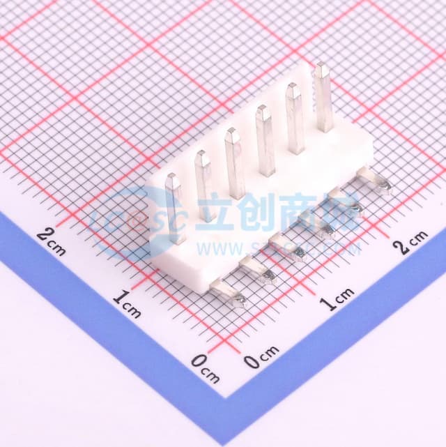 1x6P 间距:3.96mm 弯插实物图