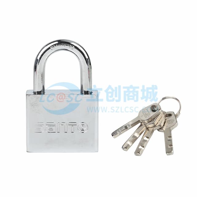 santo(赛拓)，四方叶片铁挂锁宿舍门锁，防盗窗锁，水电表箱锁，抽屉旅行箱包锁GY(40MM)，0058实物图