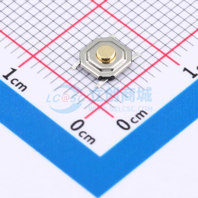 5.1X5.1x1.7 铜头 260gf轻触开关实物图