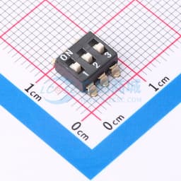 2.54mm间距 3位 贴片高柄 DSIC黑色 拨码开关缩略图