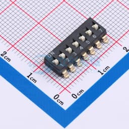2.54mm间距 7位 贴片高柄 DSIC黑色 拨码开关缩略图