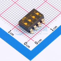 2.54mm间距 4位 贴片低柄 DSIC黑色 拨码开关缩略图