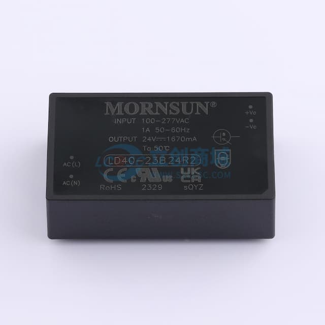 【插件】40W AC/DC模块电源，超宽输入电压范围，高隔离电压实物图