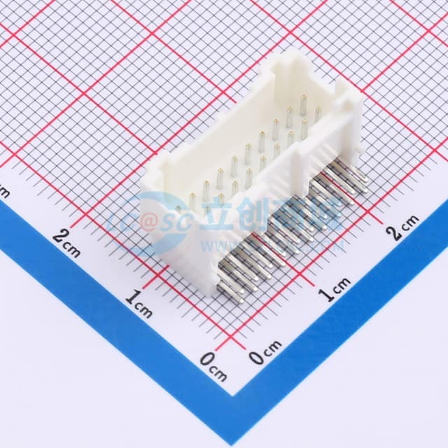 2x10P 间距:2mm 弯插 系列:PAD实物图