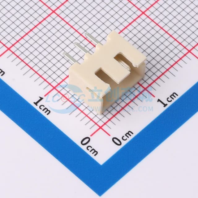 【插件】米色 1x3P 间距:2.54mm 直插 系列:XH 插件铜实物图