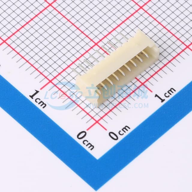 【插件】米色 1x9P 间距:1.25mm 直插 系列:PicoBlade(MX 1.25) 插件铜 闭口实物图