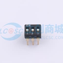 【插件】2.54mm间距 3位 插件高柄 DSIC黑色 拨码开关缩略图