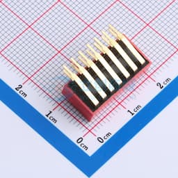 2.54mm间距 7位 琴键式 90度弯插侧拨 红色 拨码开关缩略图