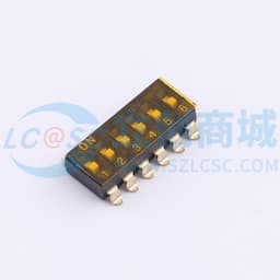 2.54mm间距 6位 贴片低柄 DSIC黑色 拨码开关缩略图
