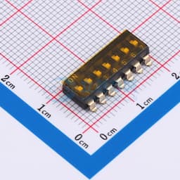2.54mm间距 7位 贴片低柄 DSIC黑色 拨码开关缩略图
