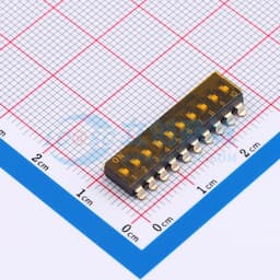 2.54mm间距 10位 贴片低柄 DSIC黑色 拨码开关缩略图