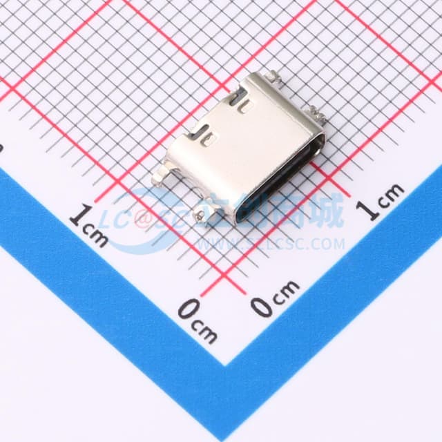 Type-C 母 卧贴实物图