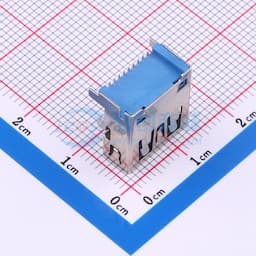 蓝色 Type-A 母 卧贴 USB3.0 AF贴板直脚平口 编带缩略图