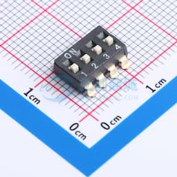 DSIC 2.54贴片高推4位 间距2.54mm 平拨 凹槽式 4位拨码开关缩略图