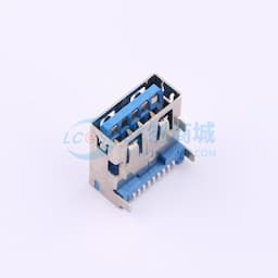蓝色 Type-A 母 卧贴 USB3.0 AF贴板直脚平口 编带缩略图