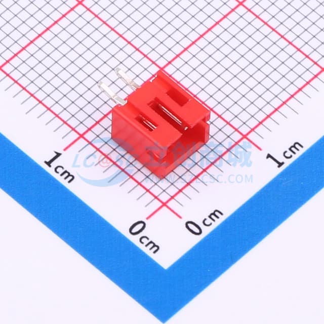【插件】红色 1x2P 间距:2mm 直插 系列:PH实物图