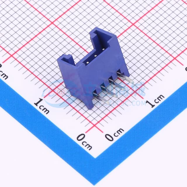 蓝色 1x4P 间距:2mm 弯插 系列:HY实物图