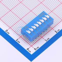 2.54mm间距8P 蓝色插件拨码开关缩略图