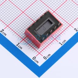 【插件】2.54mm间距 5位 琴键式 直插平拨凸柄 红色 拨码开关缩略图