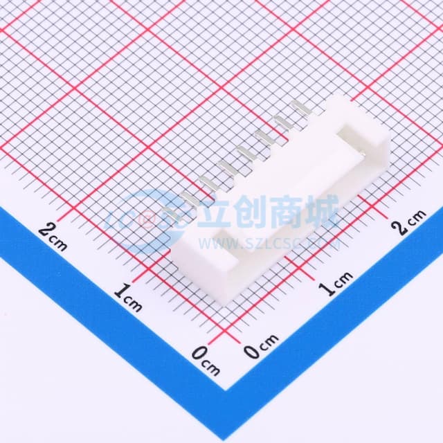 【插件】白色 2.54-8P直针带扣 白色不耐温实物图