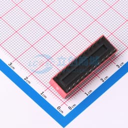 2.54mm间距 12位 琴键式 直插平拨凸柄 红色 拨码开关缩略图