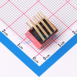 2.54mm间距 4位 琴键式 90度弯插侧拨凸柄 红色 拨码开关缩略图