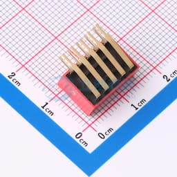 2.54mm间距 5位 琴键式 90度弯插侧拨凸柄 红色 拨码开关缩略图
